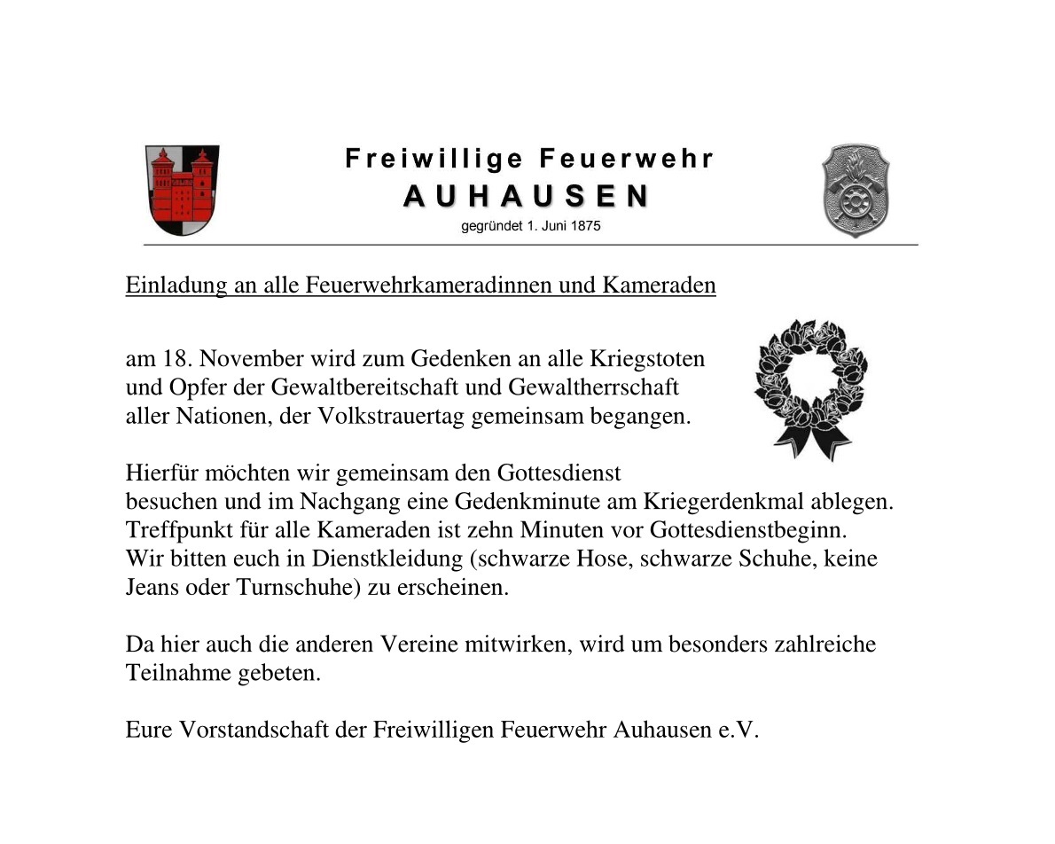 FFW Auhausen - Volkstrauertag 2018