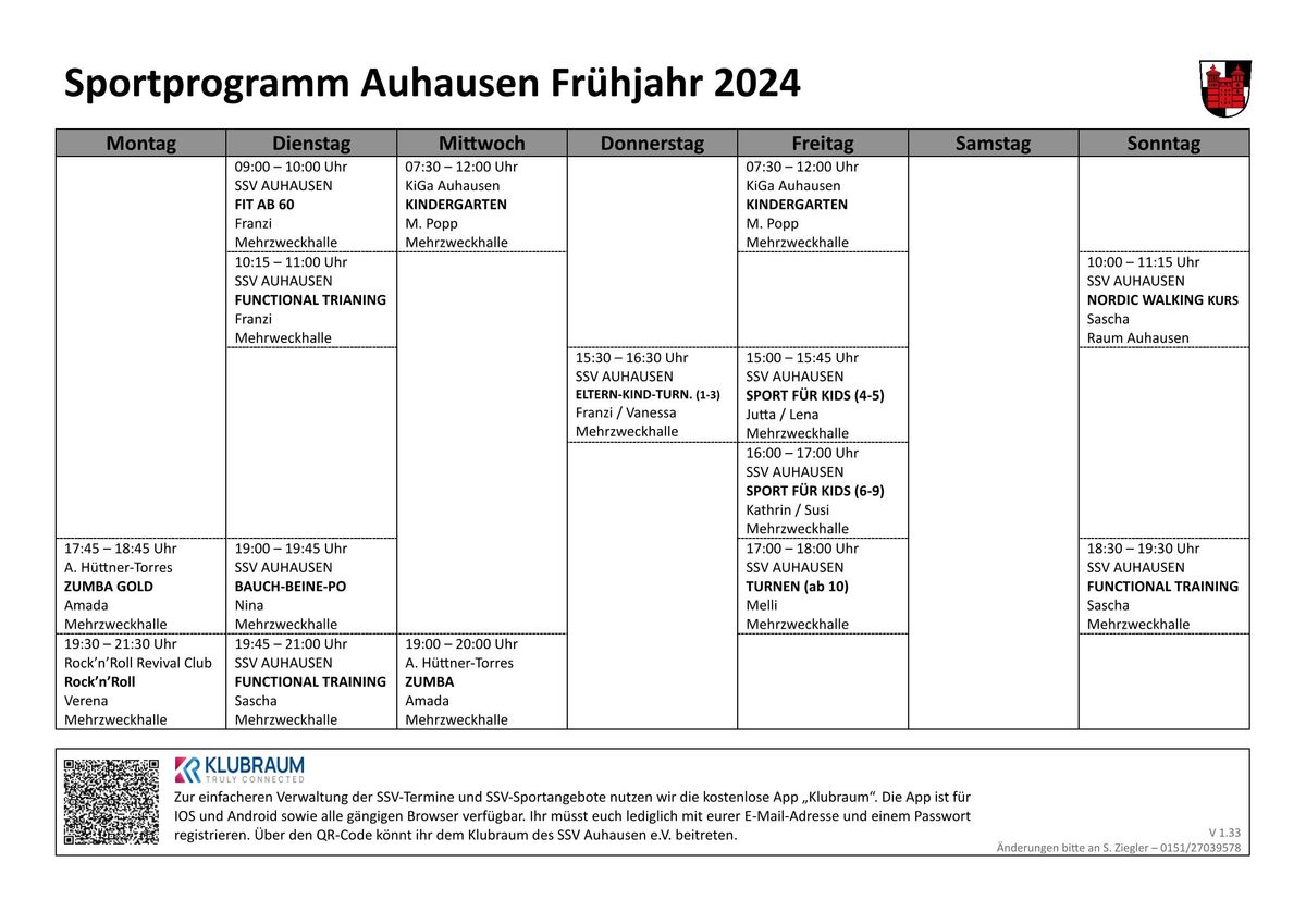 (C) SSV Auhausen - Sportprogramm Auhausen 2024