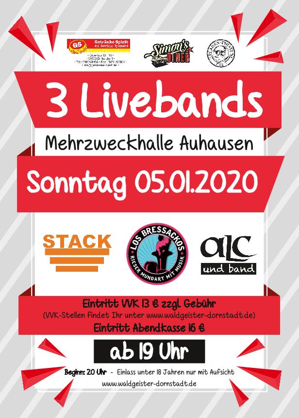 Waldgeister Dornstadt - Flyer 3 Live Bands